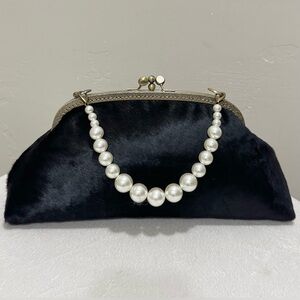 Black Real Hair-on-horsehide Handsewn Double Kiss-lock Clutch Bag/Crossbody